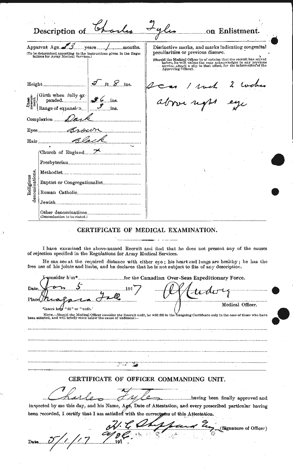 Dossiers du Personnel de la Première Guerre mondiale - CEC 338873b