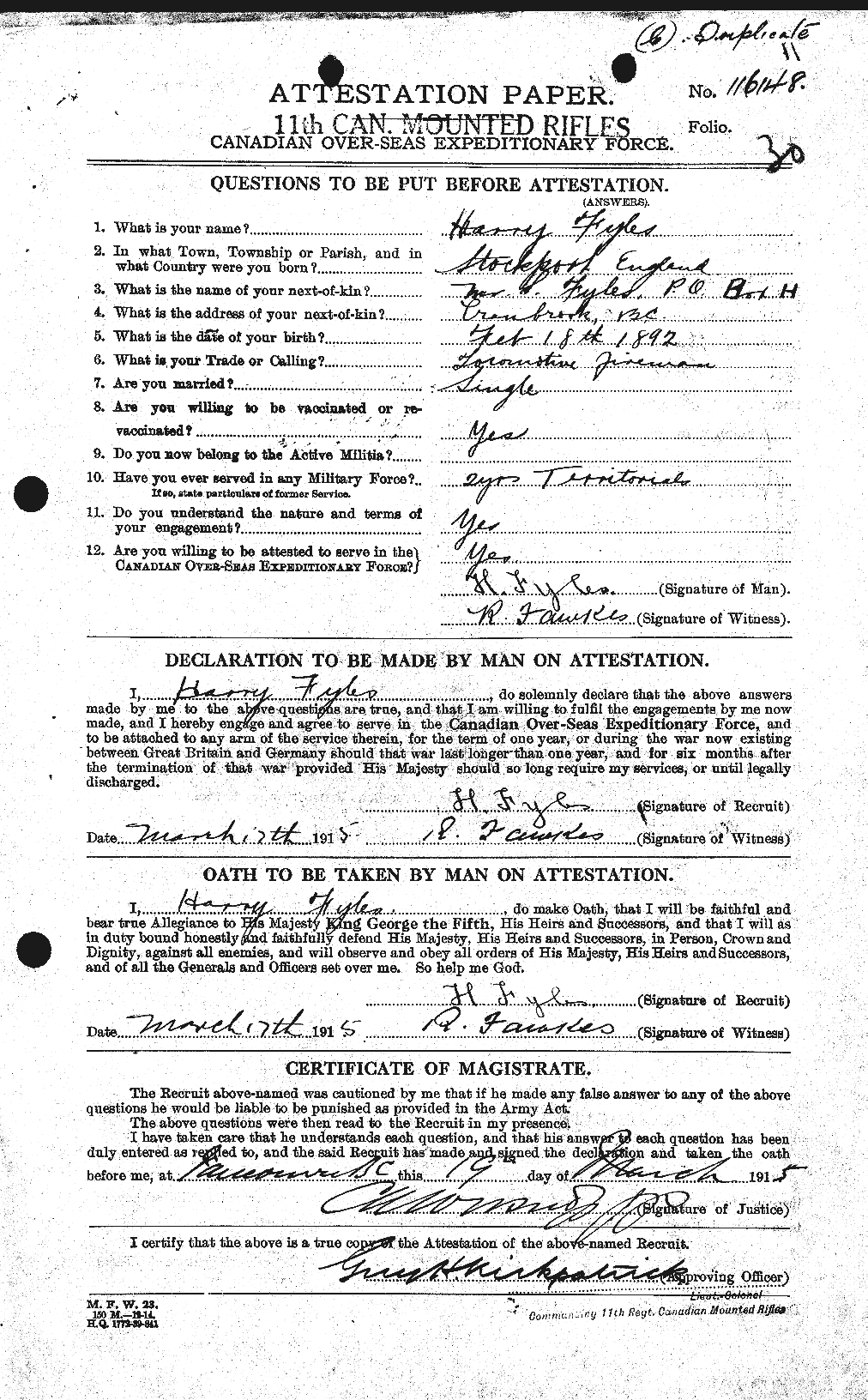 Personnel Records of the First World War - CEF 338876a