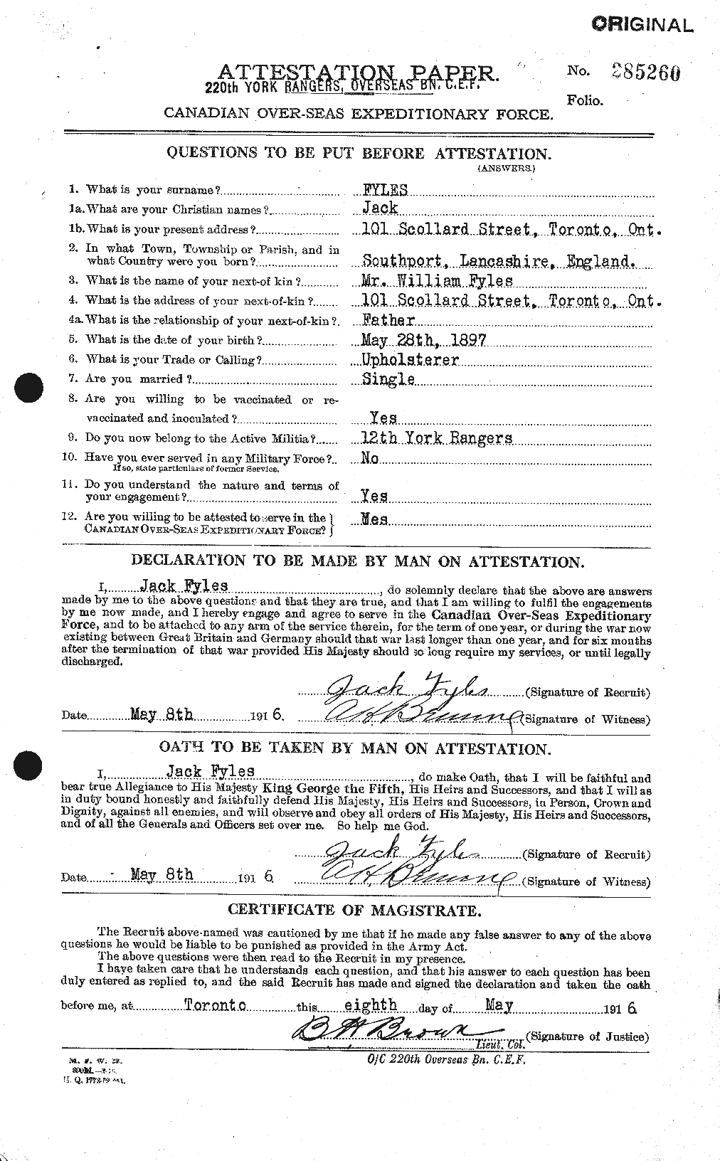 Personnel Records of the First World War - CEF 338877a