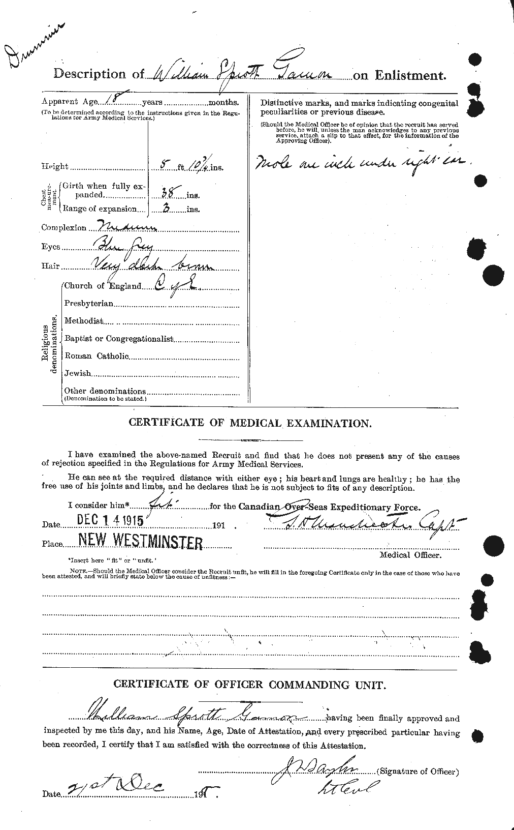 Personnel Records of the First World War - CEF 343100b