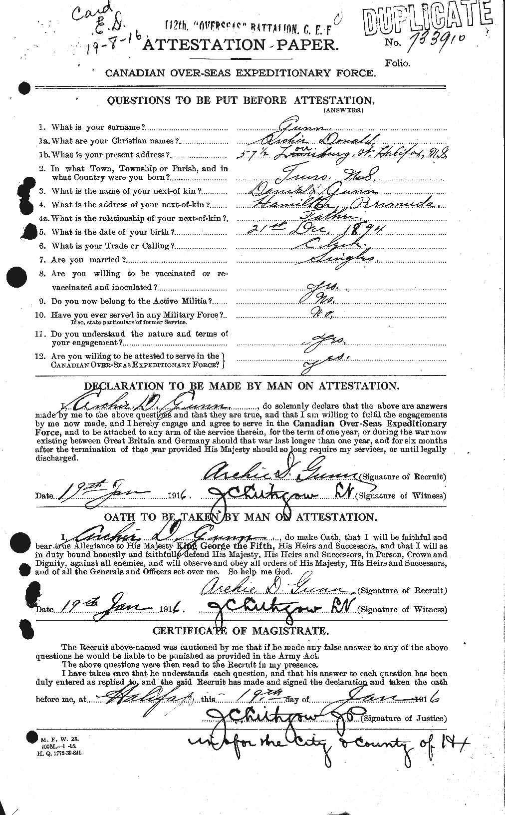 Personnel Records of the First World War - CEF 368000a