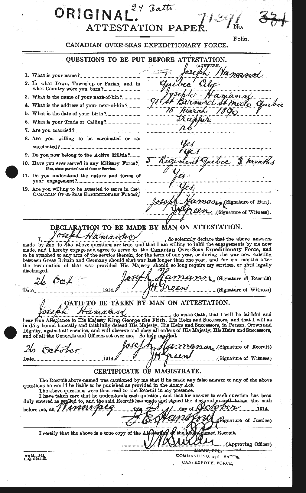 Personnel Records of the First World War - CEF 373743a