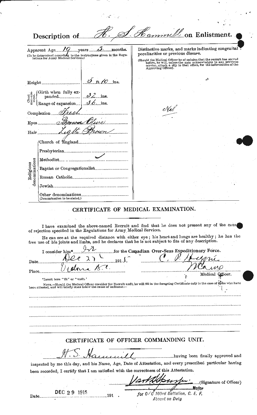 Dossiers du Personnel de la Première Guerre mondiale - CEC 376300b