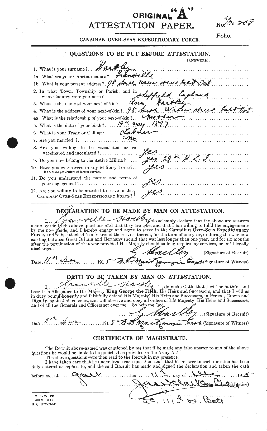 Personnel Records of the First World War - CEF 381519a