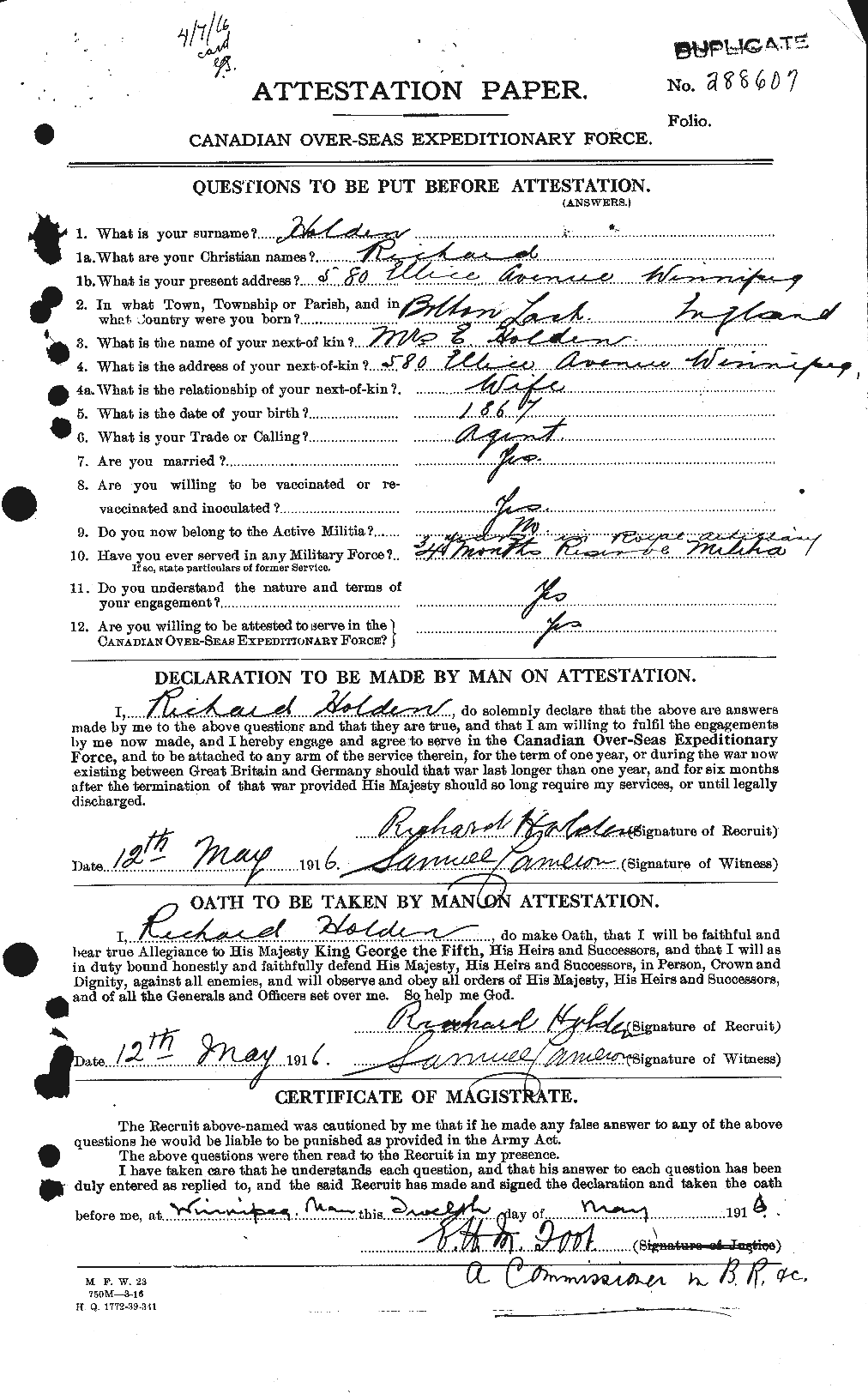 Personnel Records of the First World War - CEF 398059a