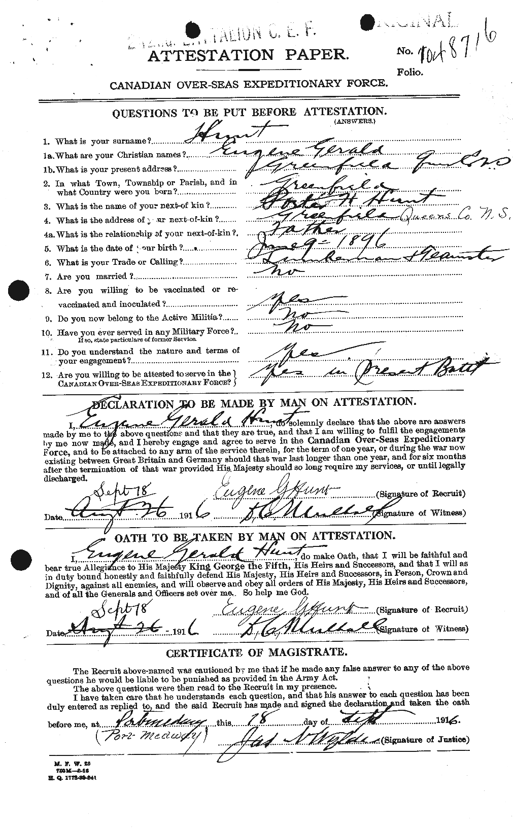 Personnel Records of the First World War - CEF 407463a