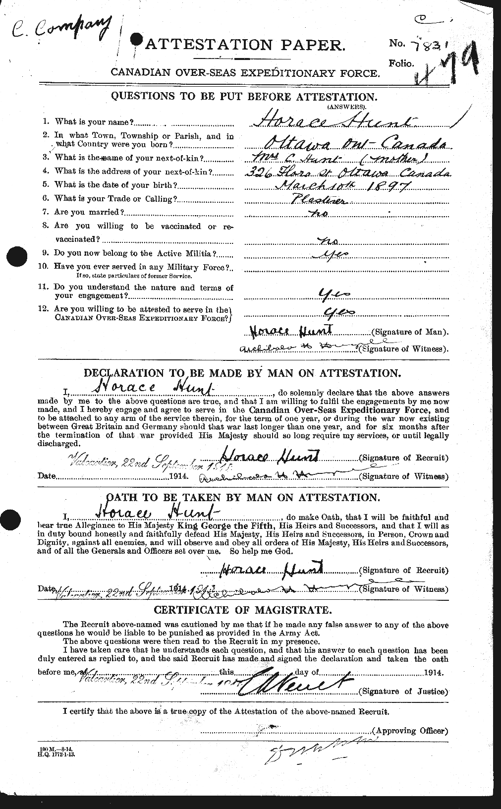 Personnel Records of the First World War - CEF 407575a