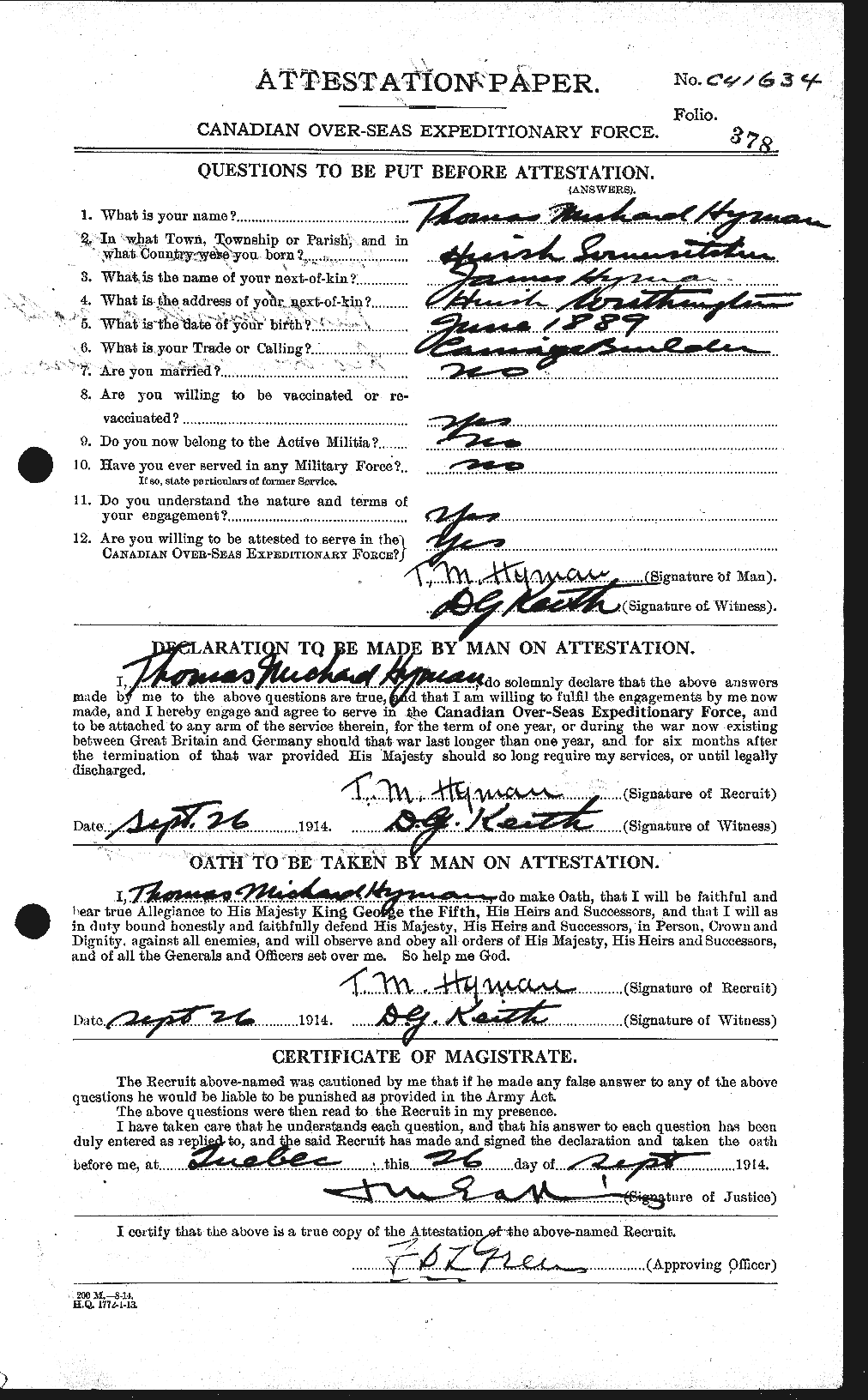 Personnel Records of the First World War - CEF 411463a