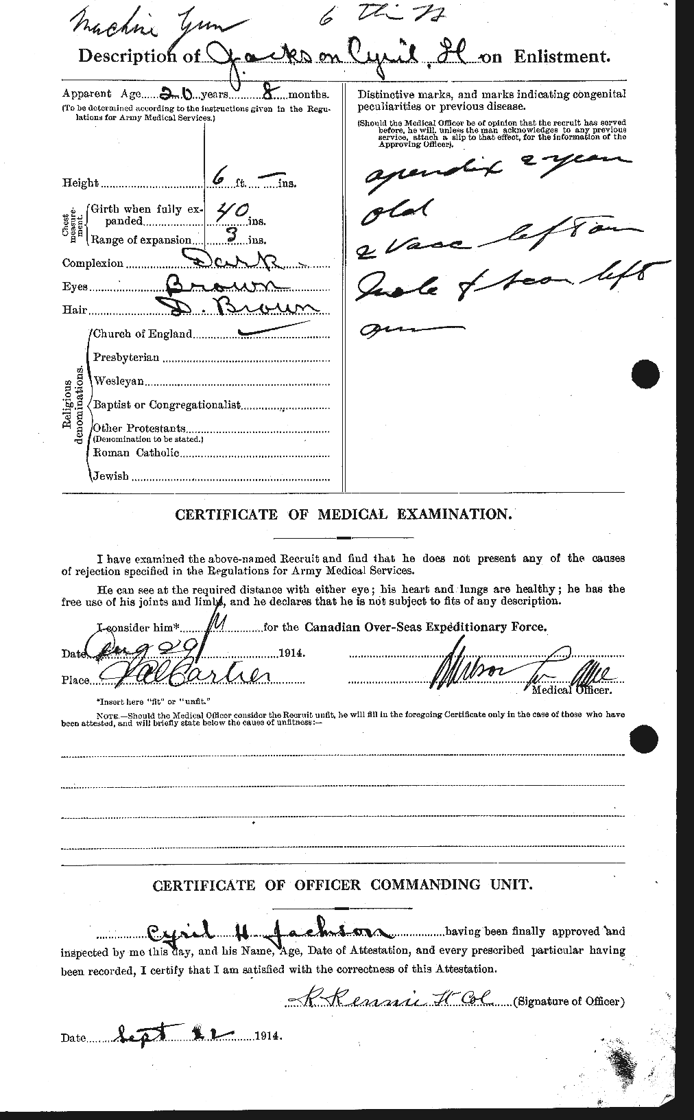 Dossiers du Personnel de la Première Guerre mondiale - CEC 411857b