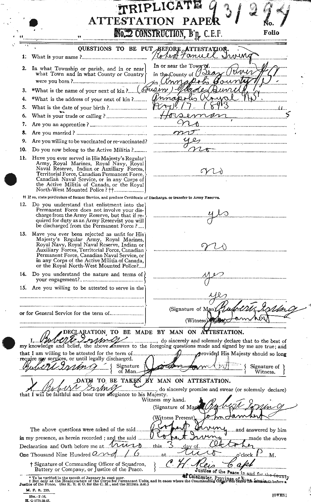 Personnel Records of the First World War - CEF 412716a