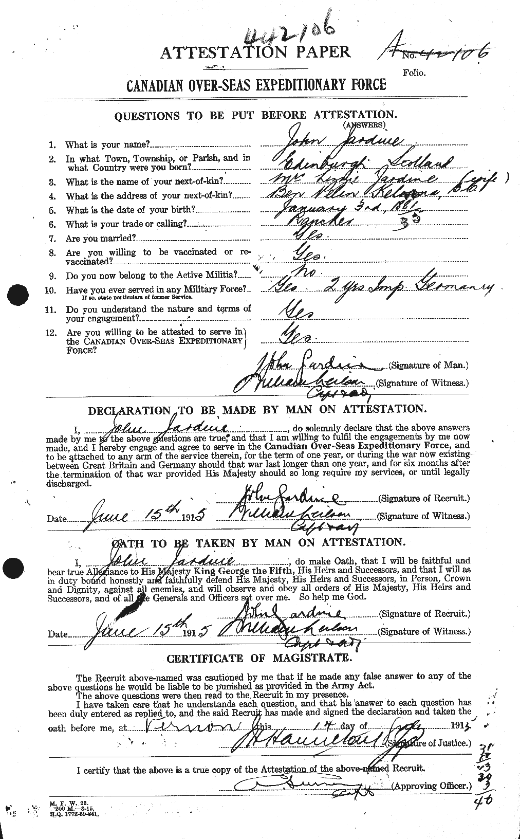 Personnel Records of the First World War - CEF 416403a