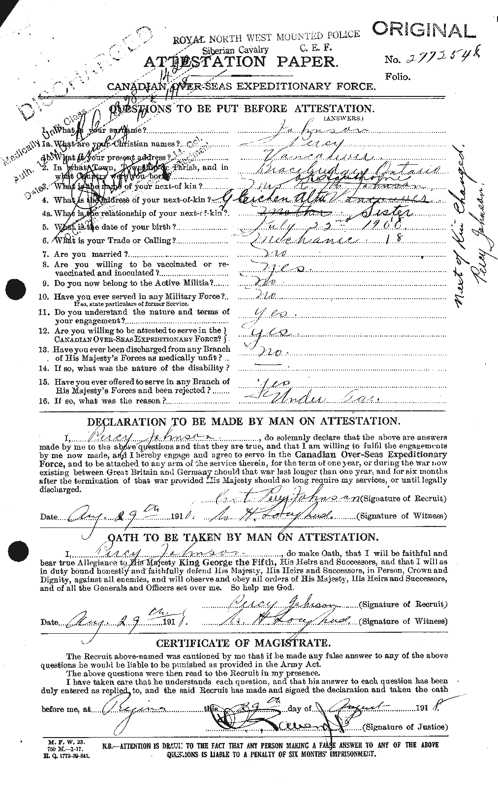 Personnel Records of the First World War - CEF 417260a