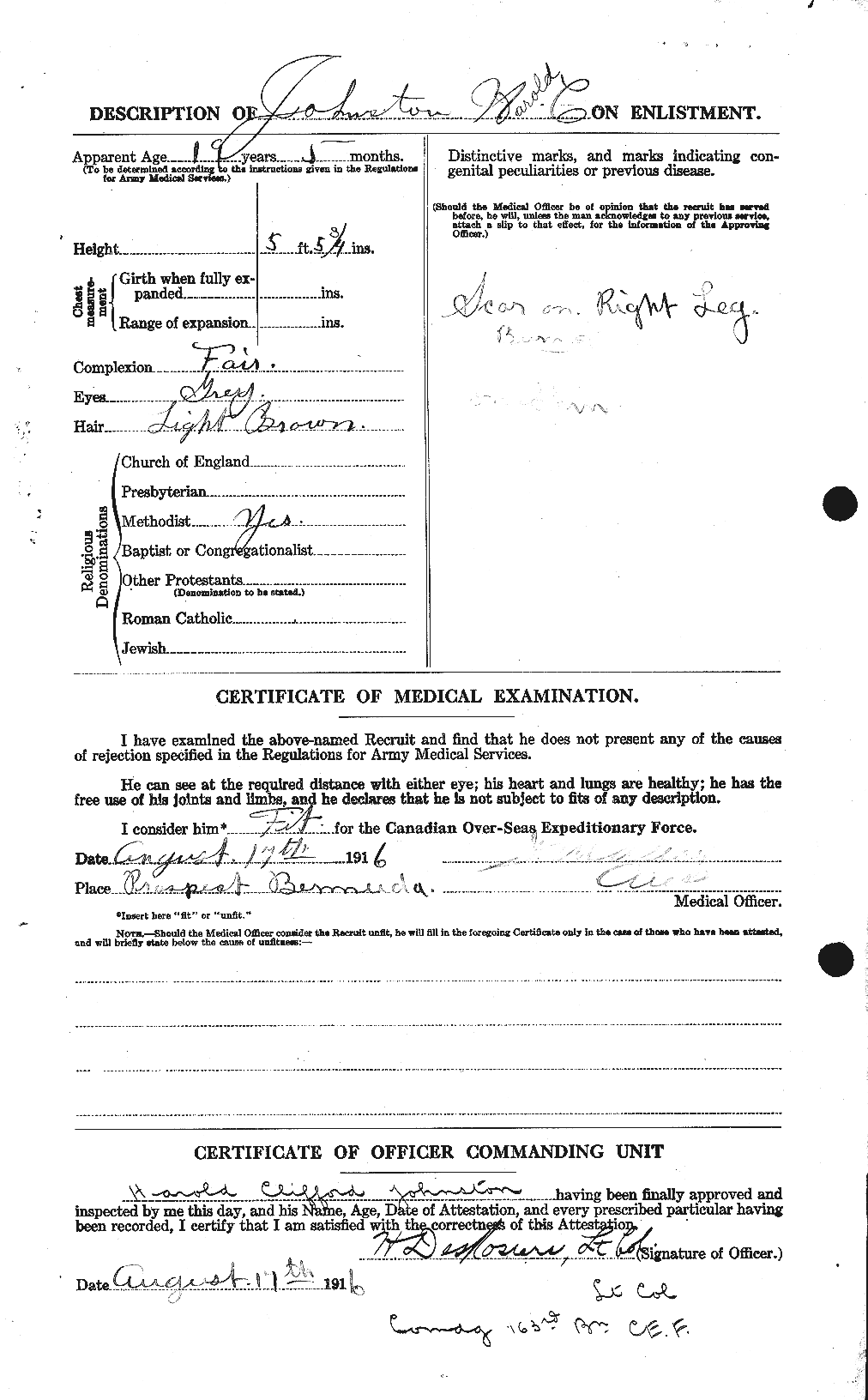 Dossiers du Personnel de la Première Guerre mondiale - CEC 419486b