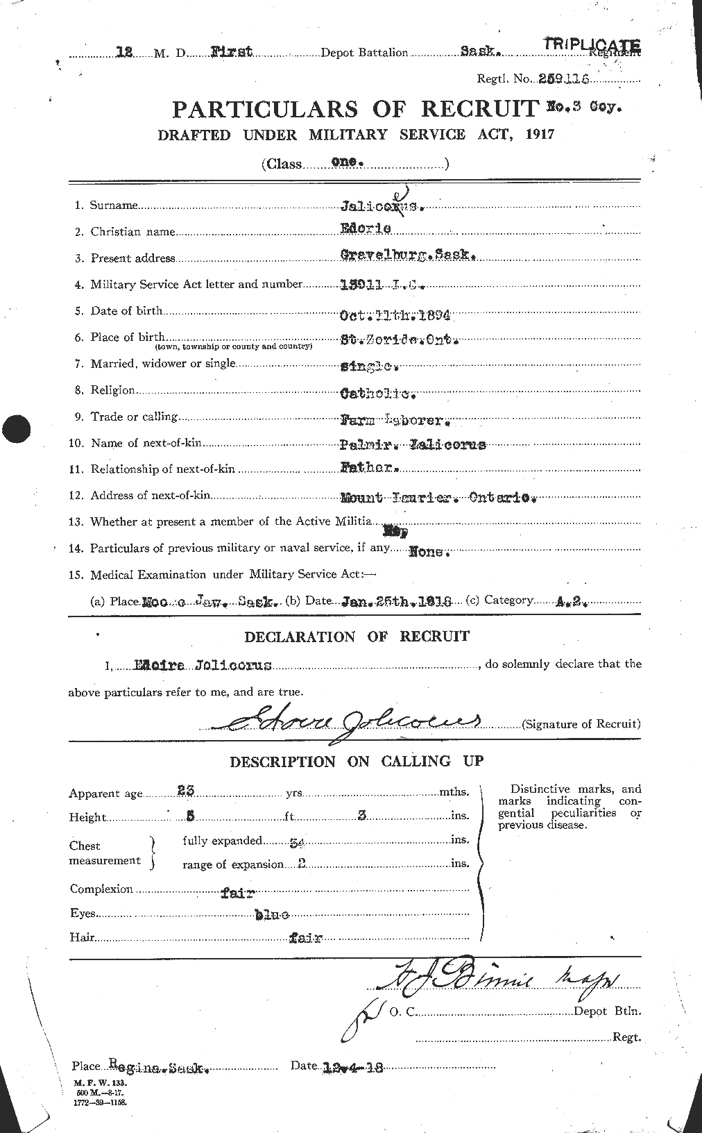 Personnel Records of the First World War - CEF 419811a