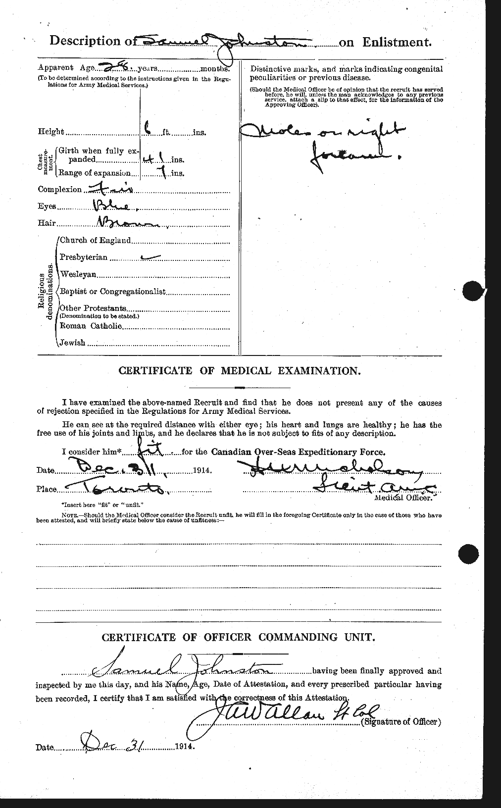 Dossiers du Personnel de la Première Guerre mondiale - CEC 427082b