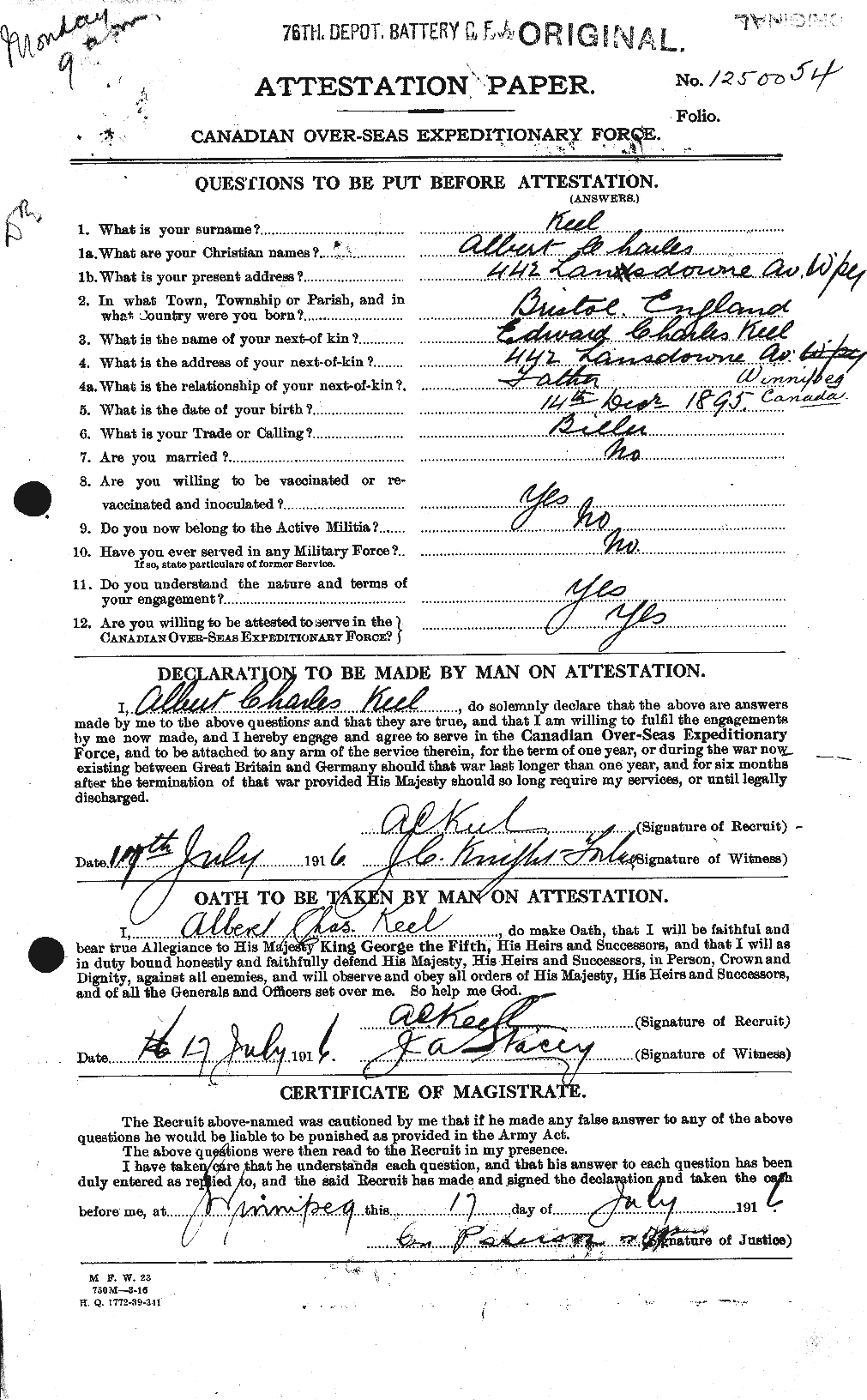 Personnel Records of the First World War - CEF 427748a