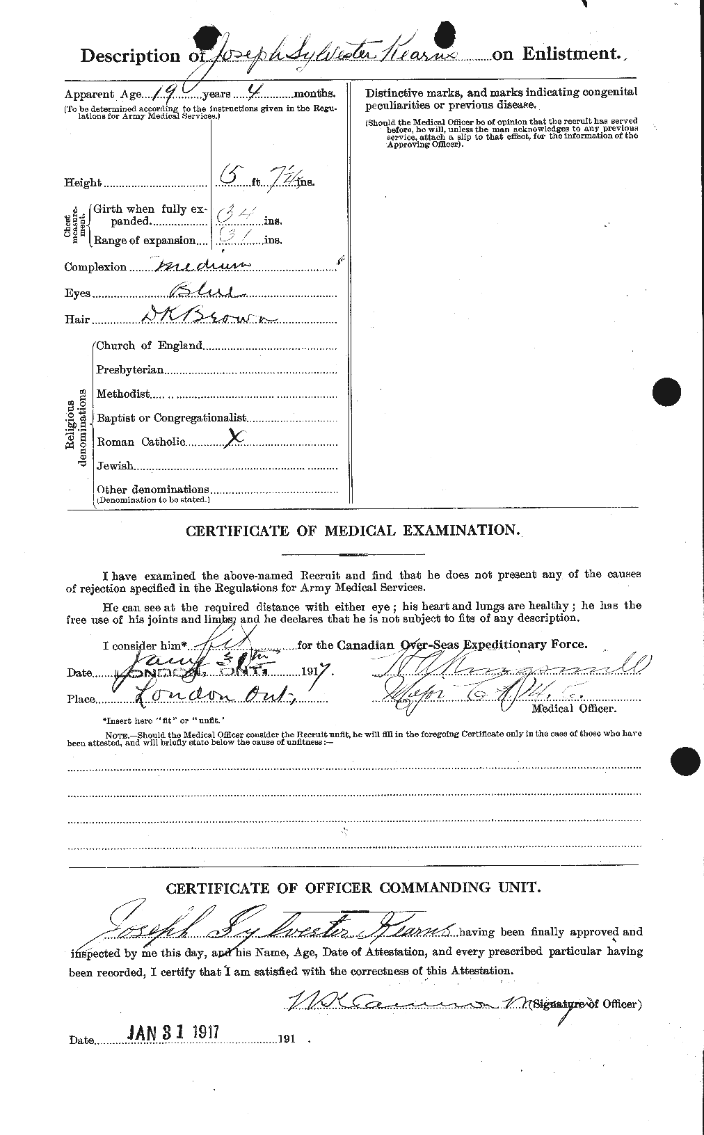 Dossiers du Personnel de la Première Guerre mondiale - CEC 428119b