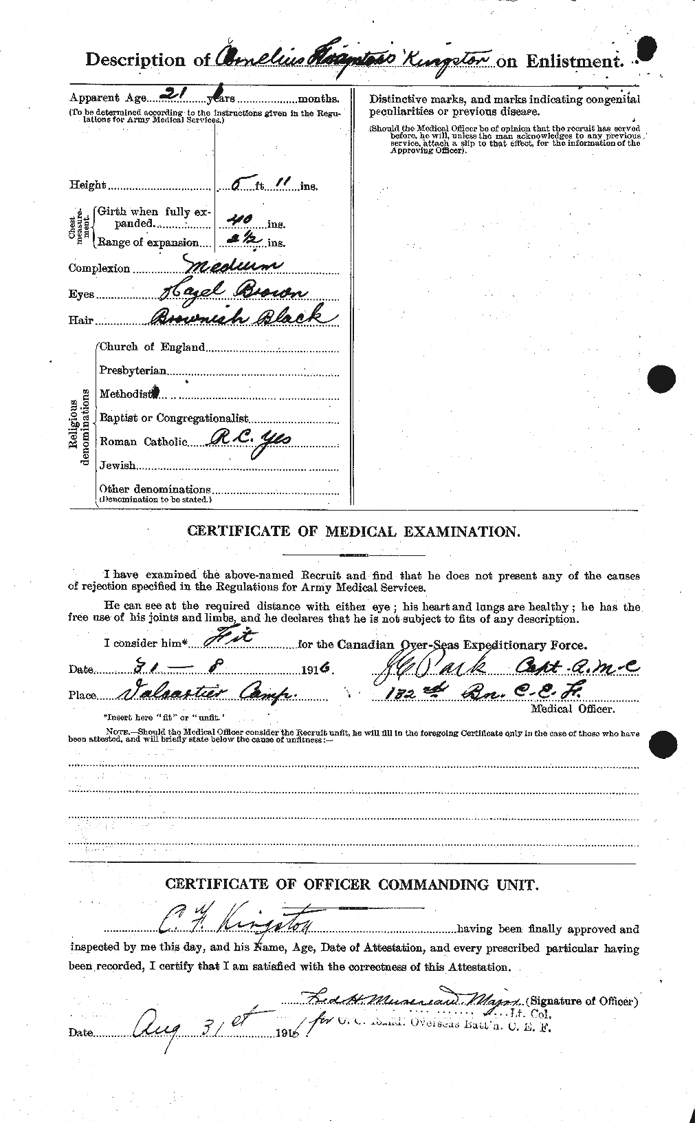 Personnel Records of the First World War - CEF 439609b