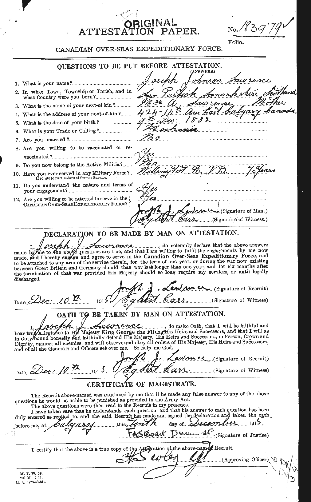 Personnel Records of the First World War - CEF 452401a
