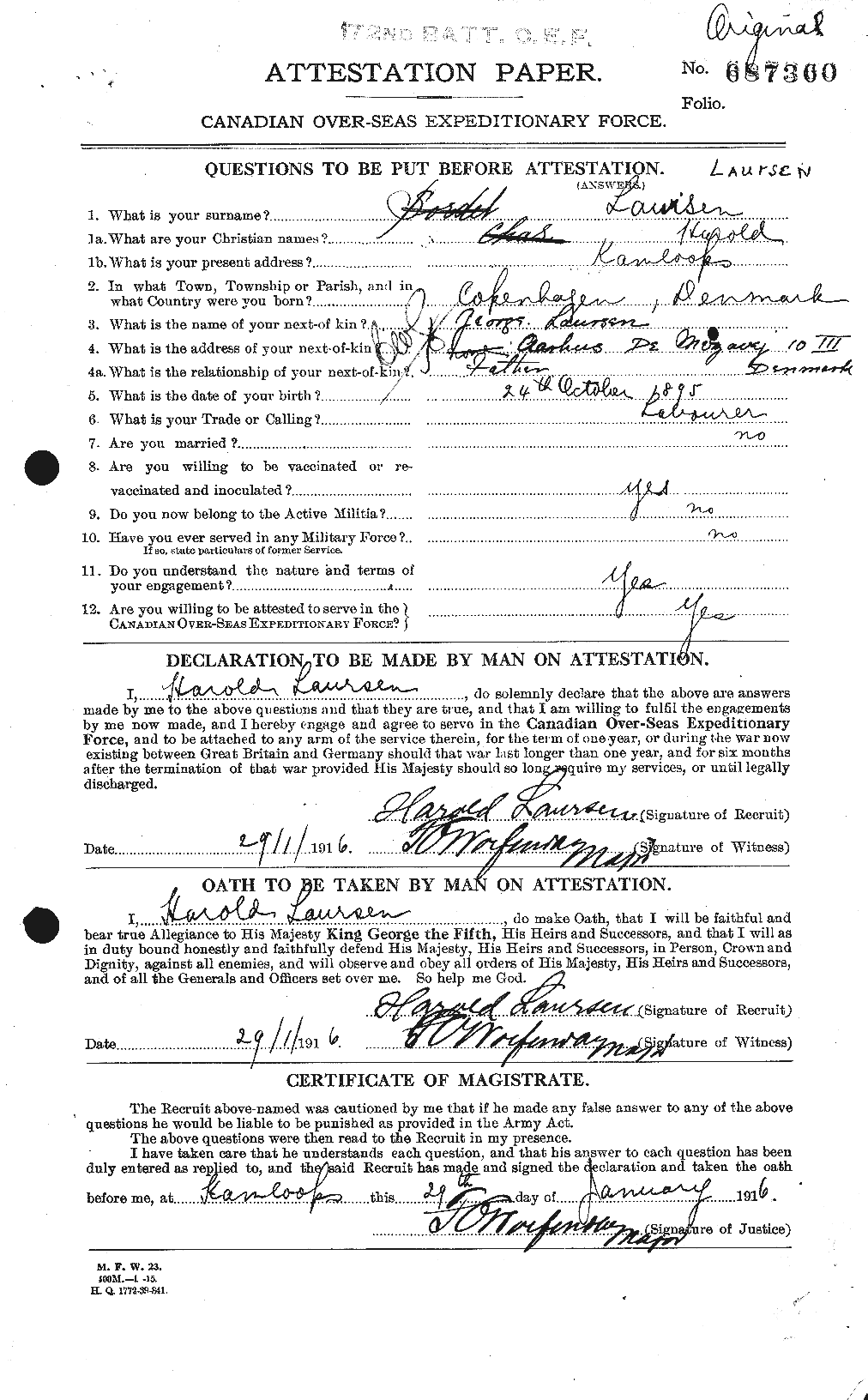 Personnel Records of the First World War - CEF 452998a