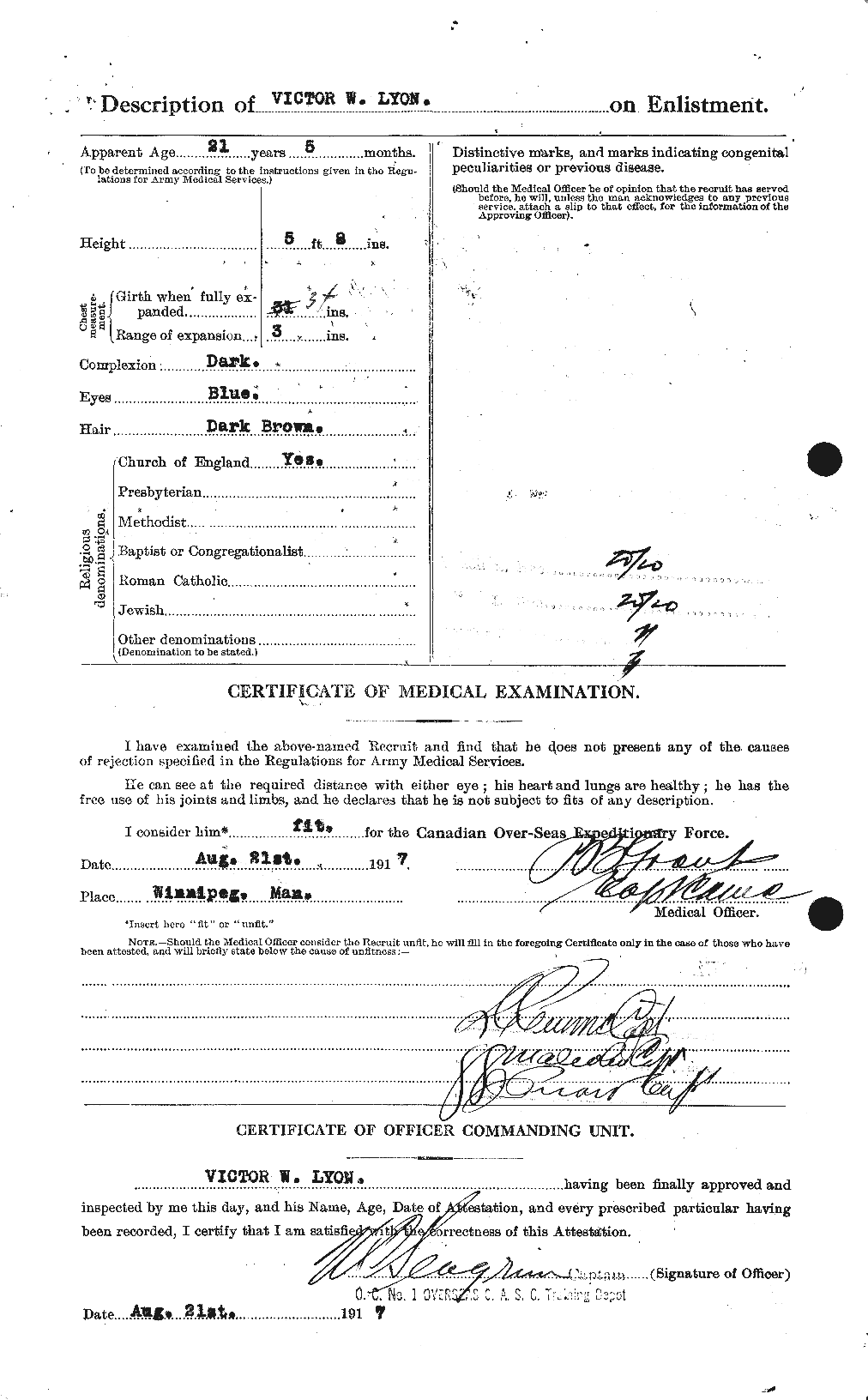 Dossiers du Personnel de la Première Guerre mondiale - CEC 472976b