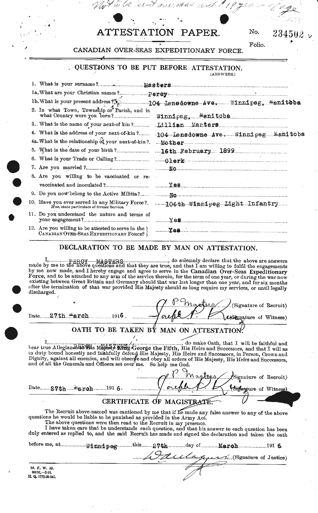 Personnel Records of the First World War - CEF 488449a