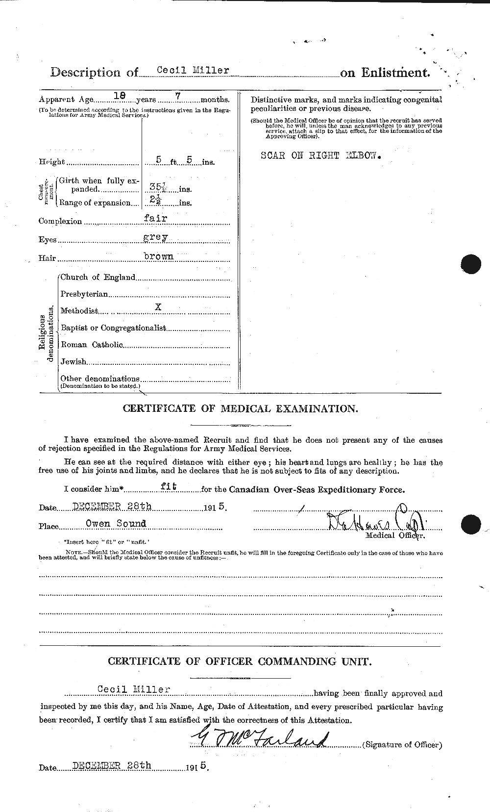 Dossiers du Personnel de la Première Guerre mondiale - CEC 498768b