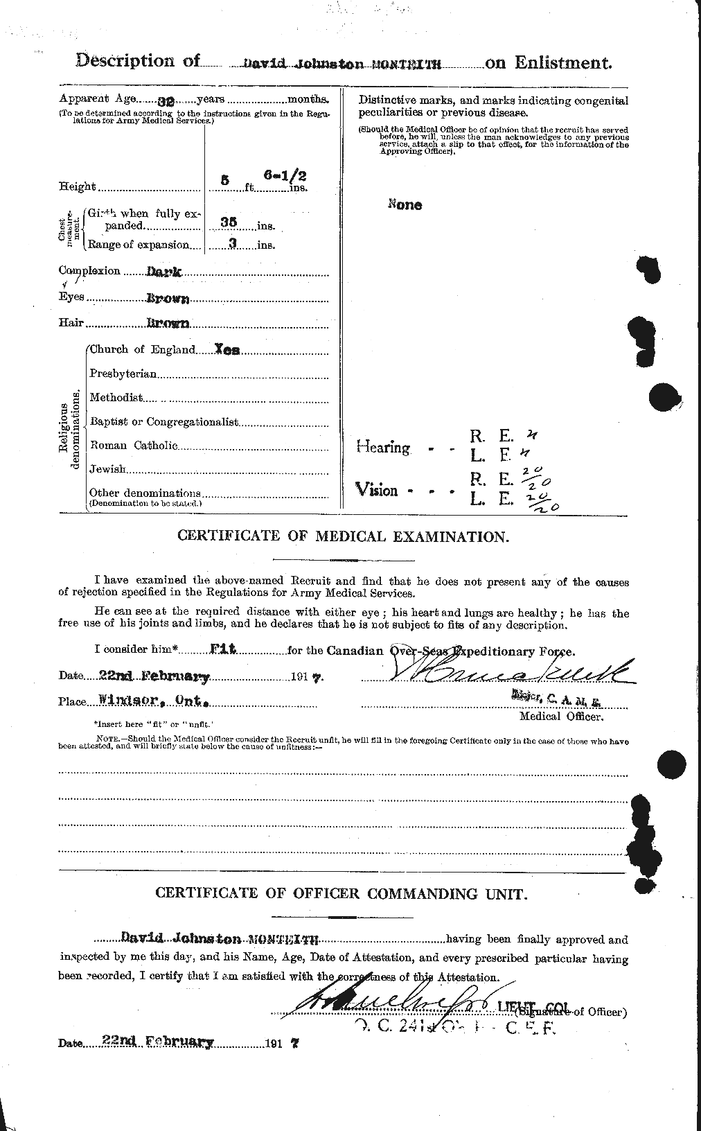 canada world war 1 cef personnel files