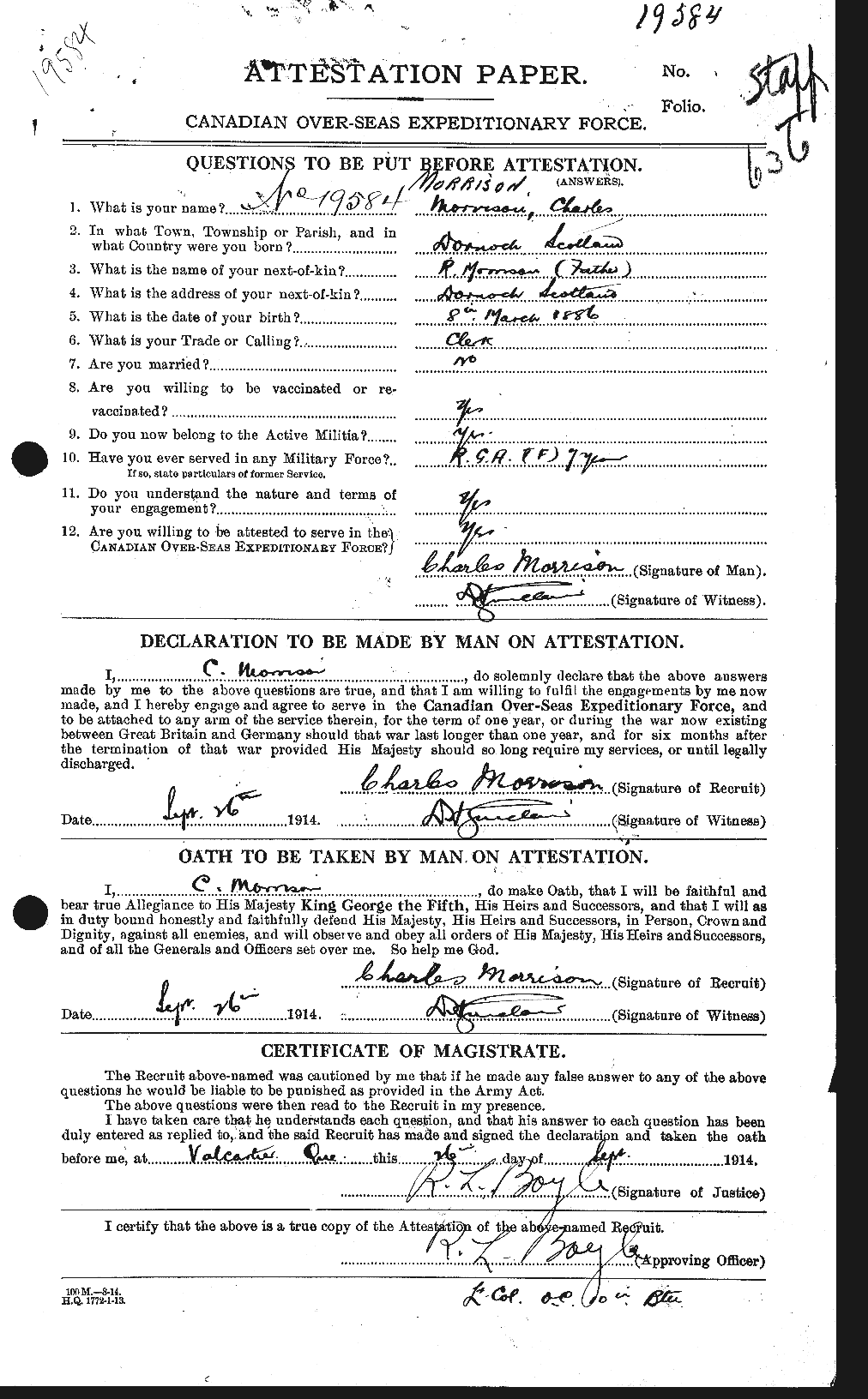 Personnel Records of the First World War - CEF 505349a