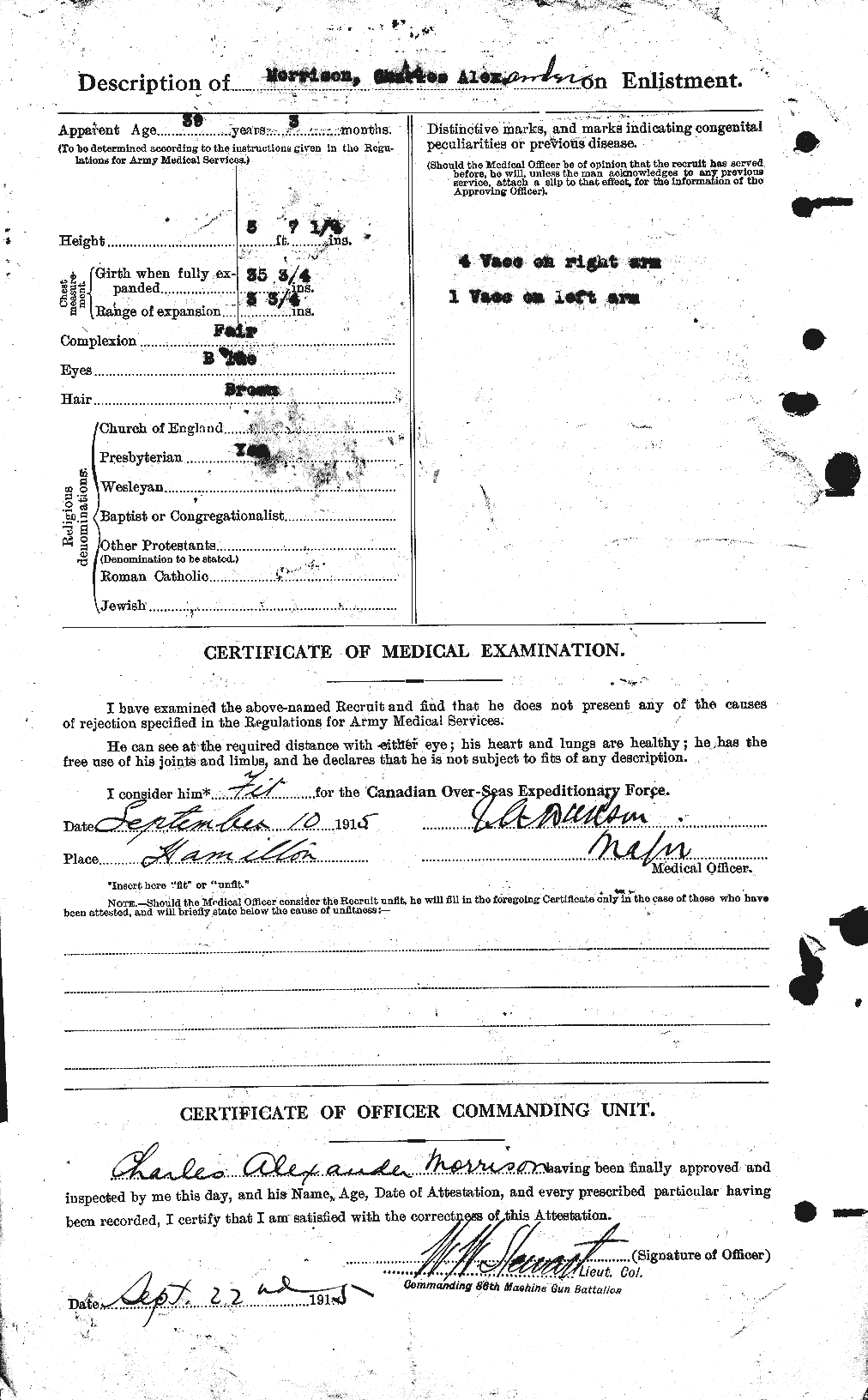 Dossiers du Personnel de la Première Guerre mondiale - CEC 505353b