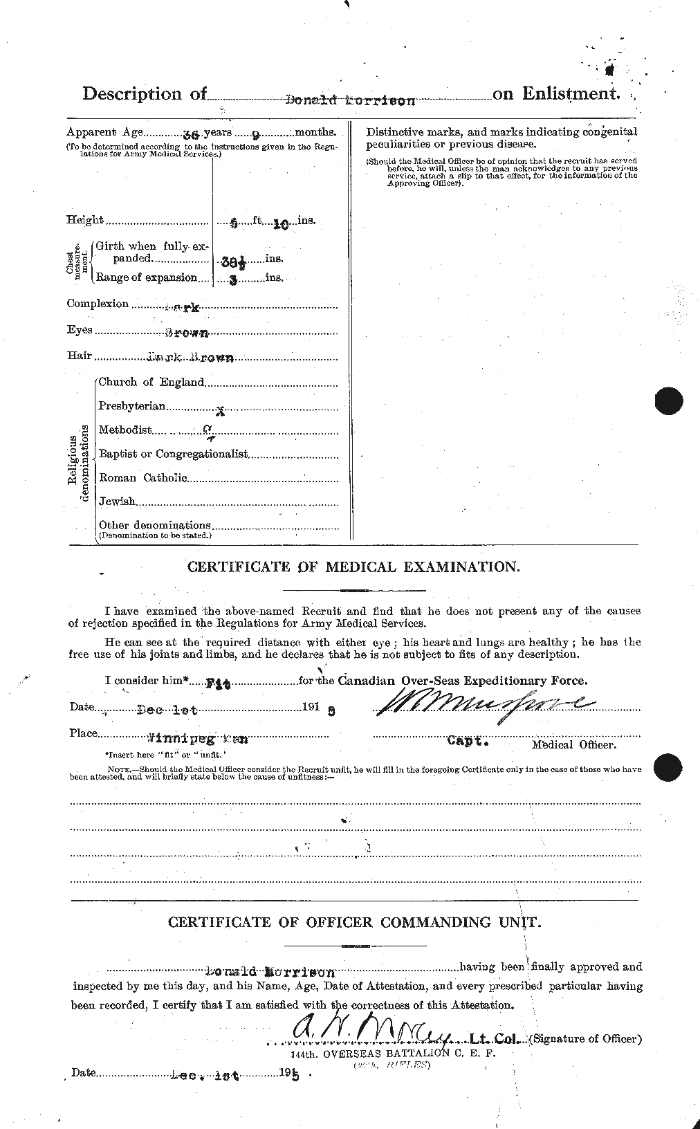 Personnel Records of the First World War - CEF 505435b