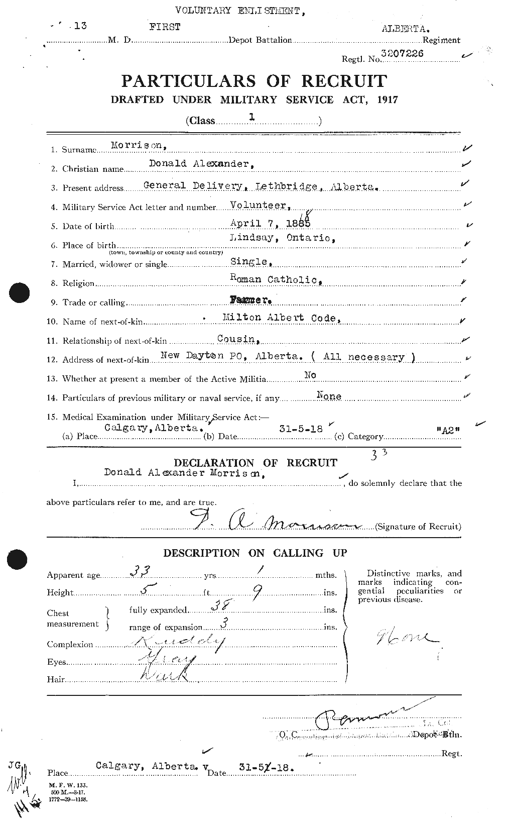 Personnel Records of the First World War - CEF 505451a