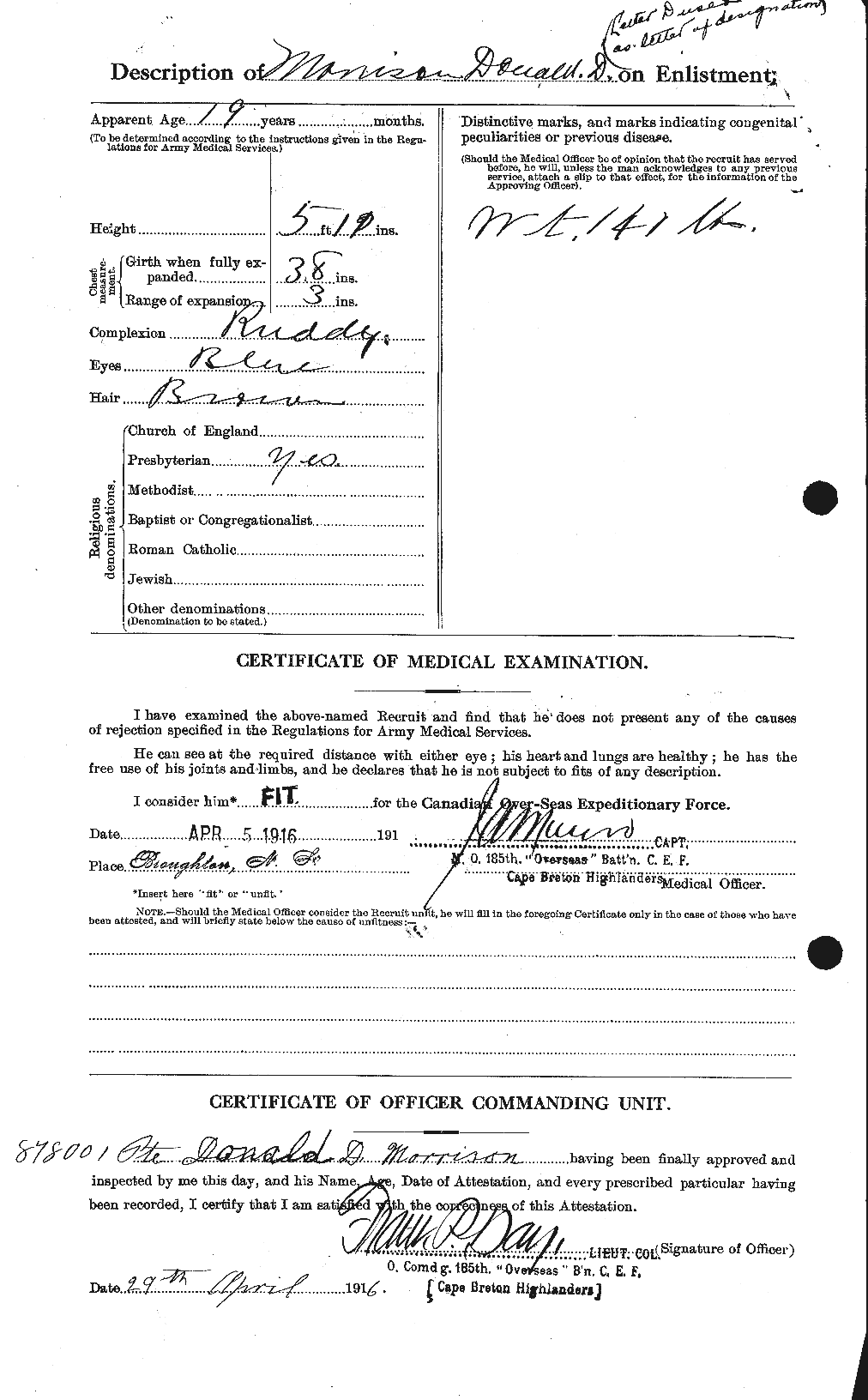 Personnel Records of the First World War - CEF 505457b