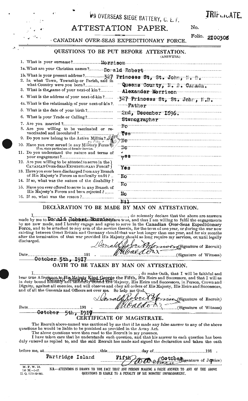 Personnel Records of the First World War - CEF 505470a