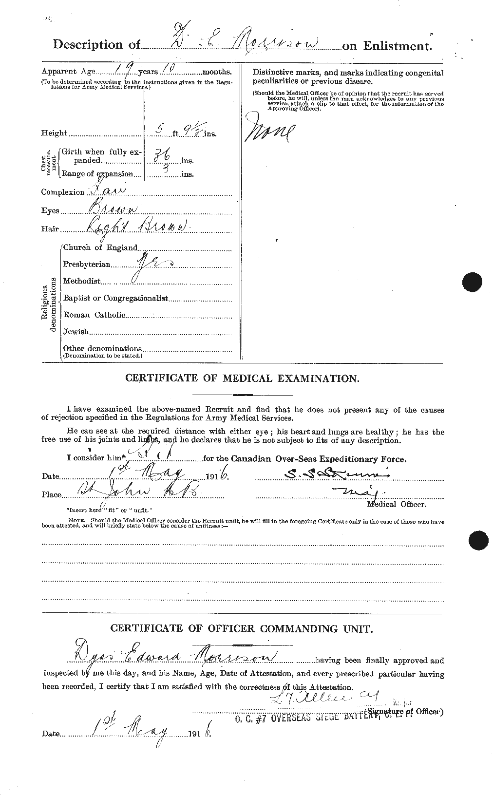 Dossiers du Personnel de la Première Guerre mondiale - CEC 505488b