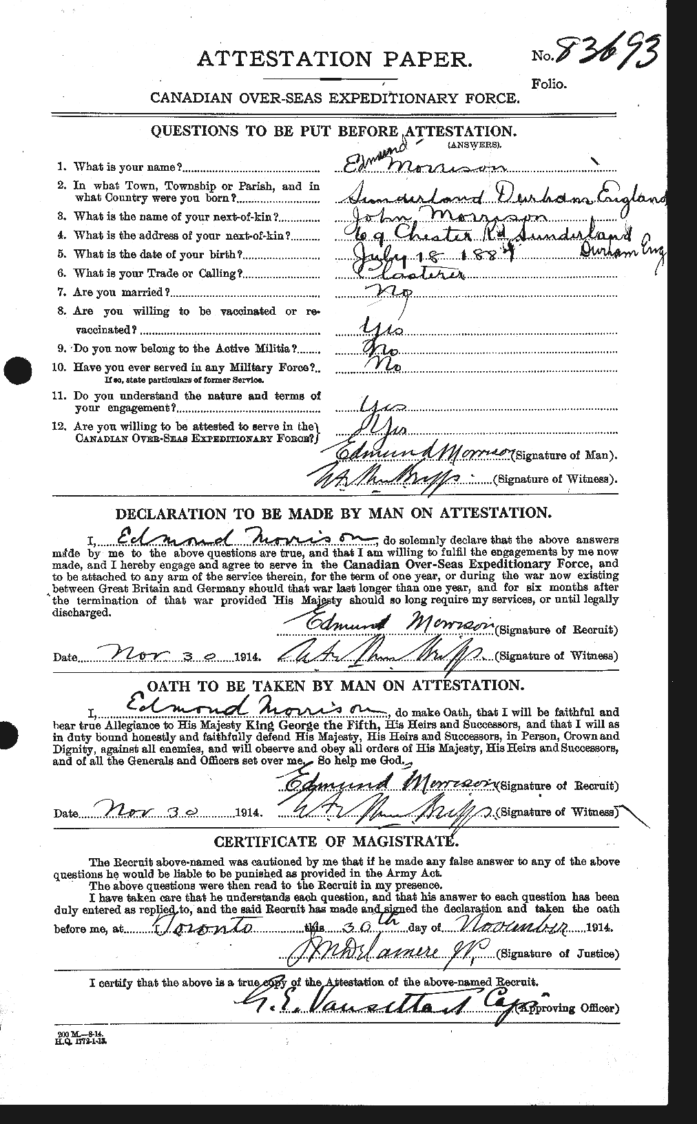 Personnel Records of the First World War - CEF 505493a