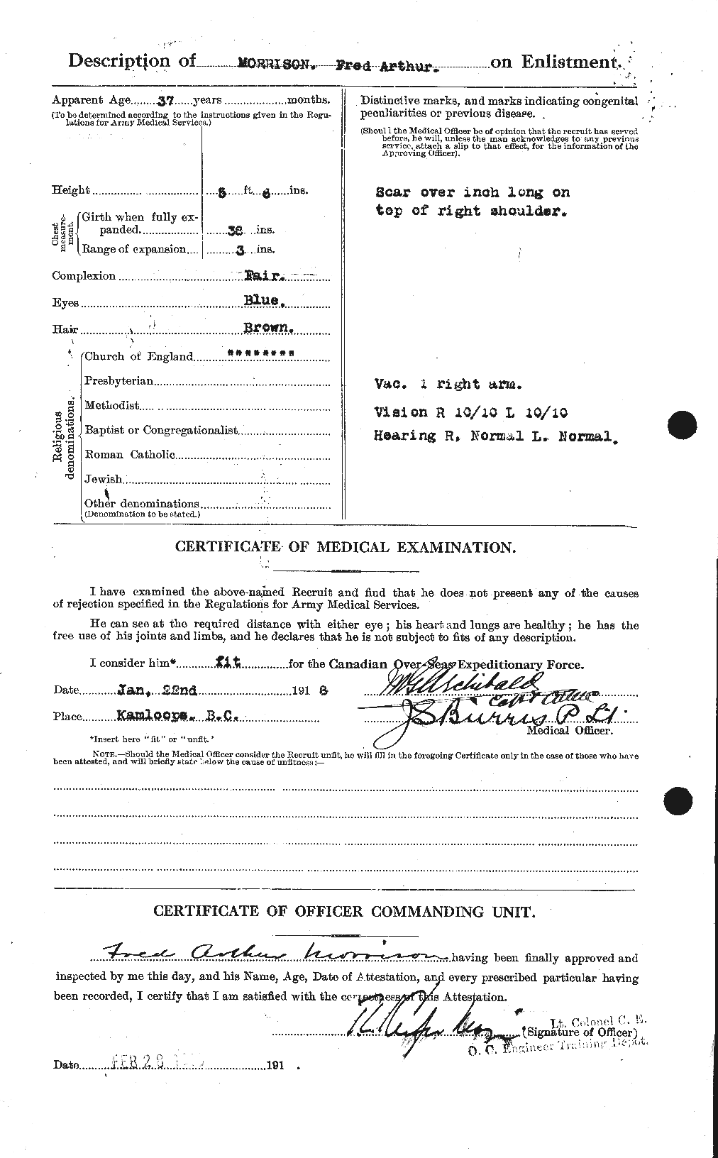 Dossiers du Personnel de la Première Guerre mondiale - CEC 505551b