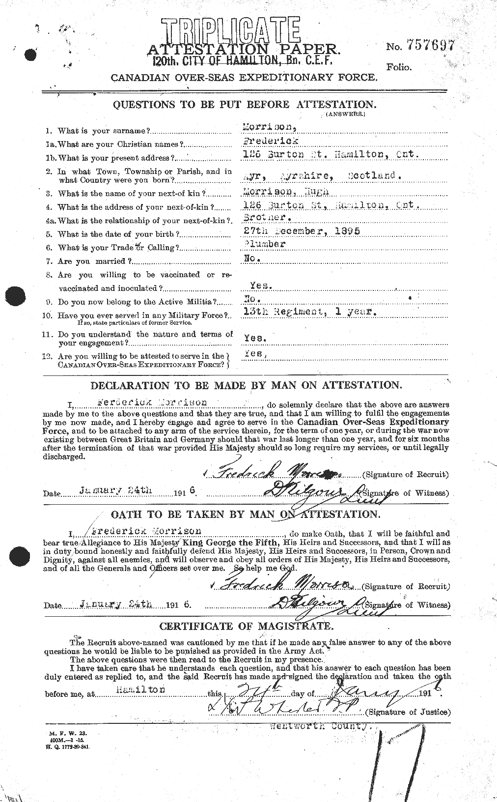 Personnel Records of the First World War - CEF 505555a