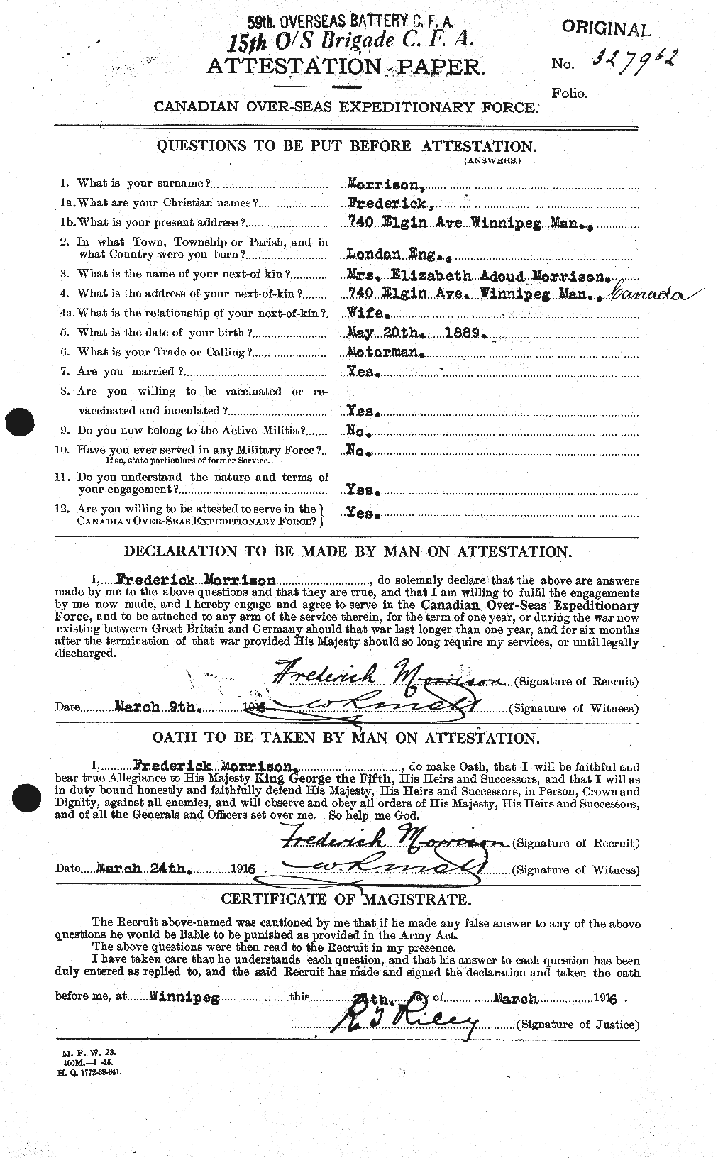 Personnel Records of the First World War - CEF 505558a