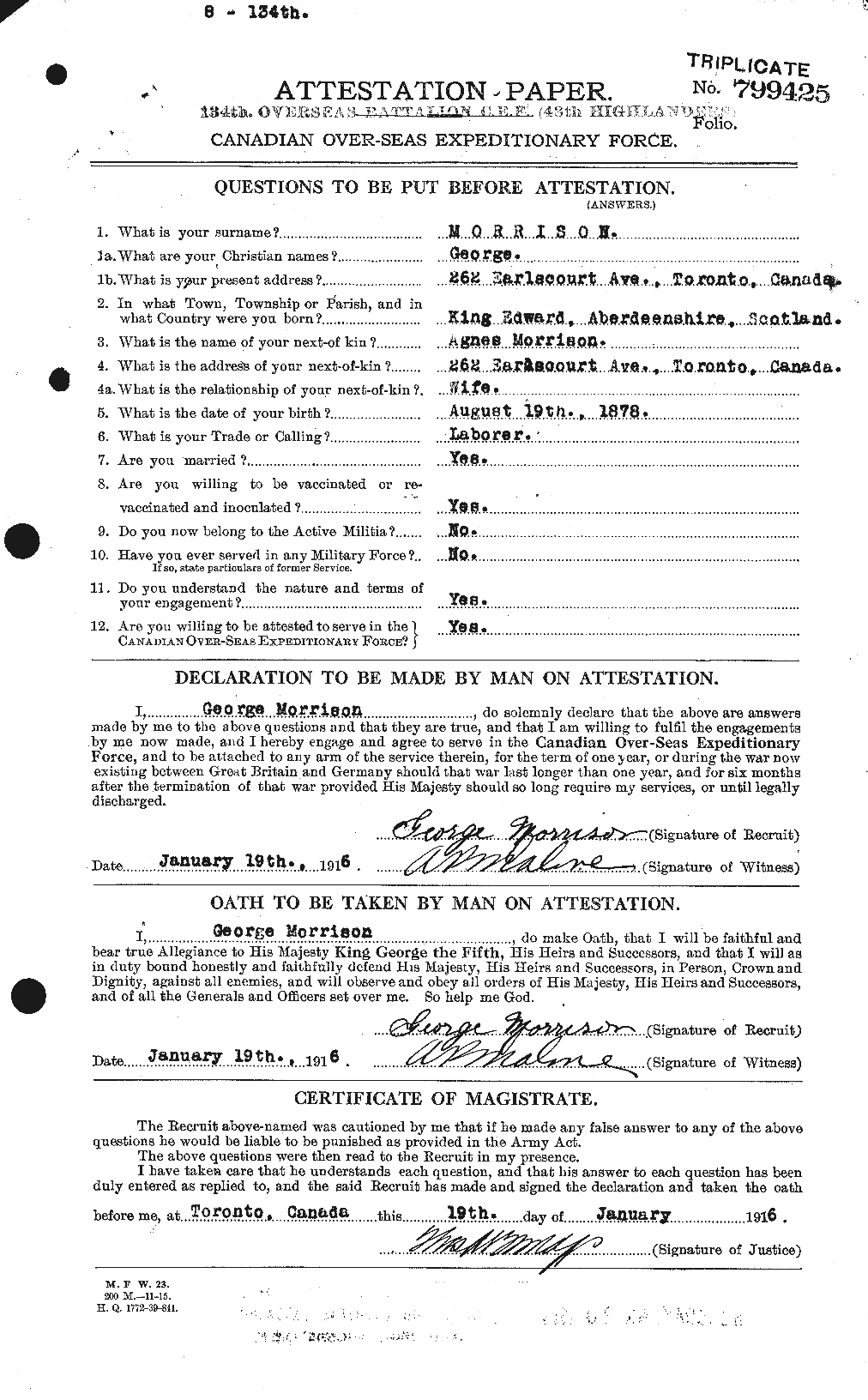 Personnel Records of the First World War - CEF 506784a