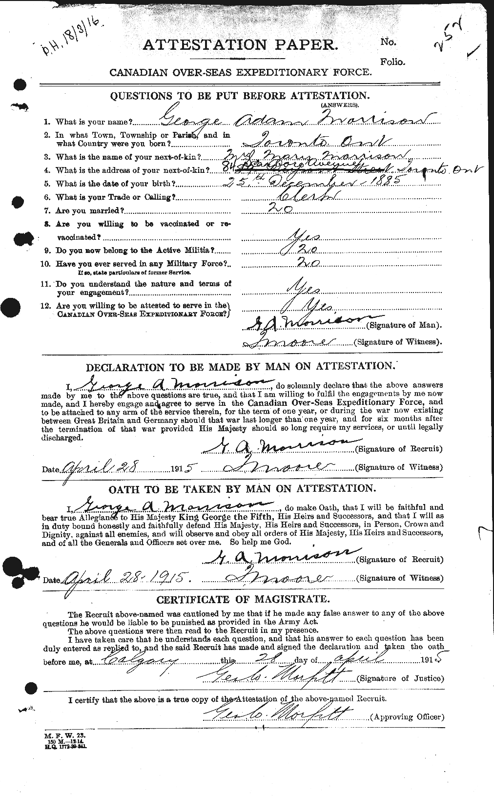 Personnel Records of the First World War - CEF 506796a