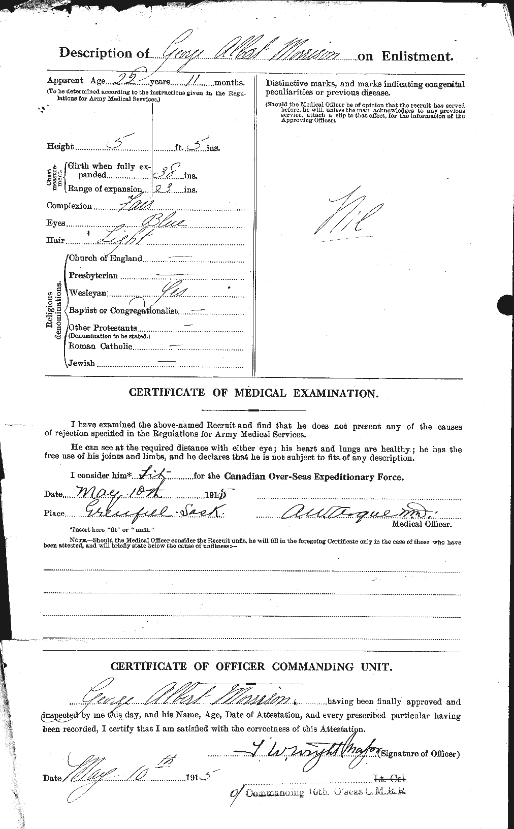 Dossiers du Personnel de la Première Guerre mondiale - CEC 506797b