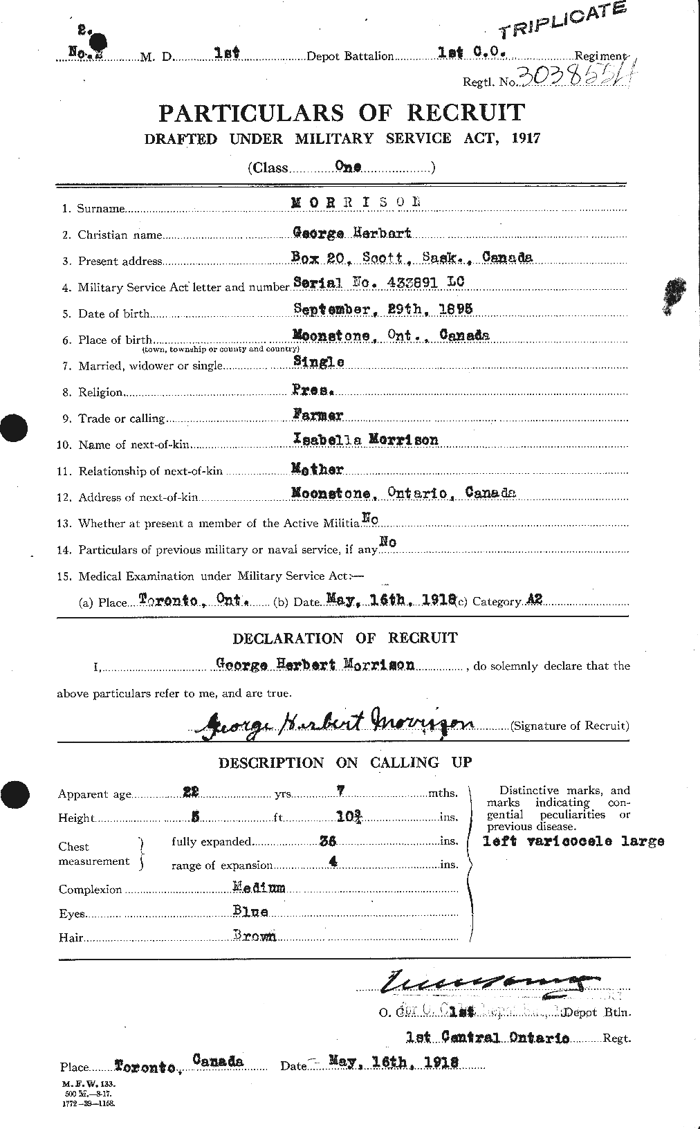 Personnel Records of the First World War - CEF 506813a