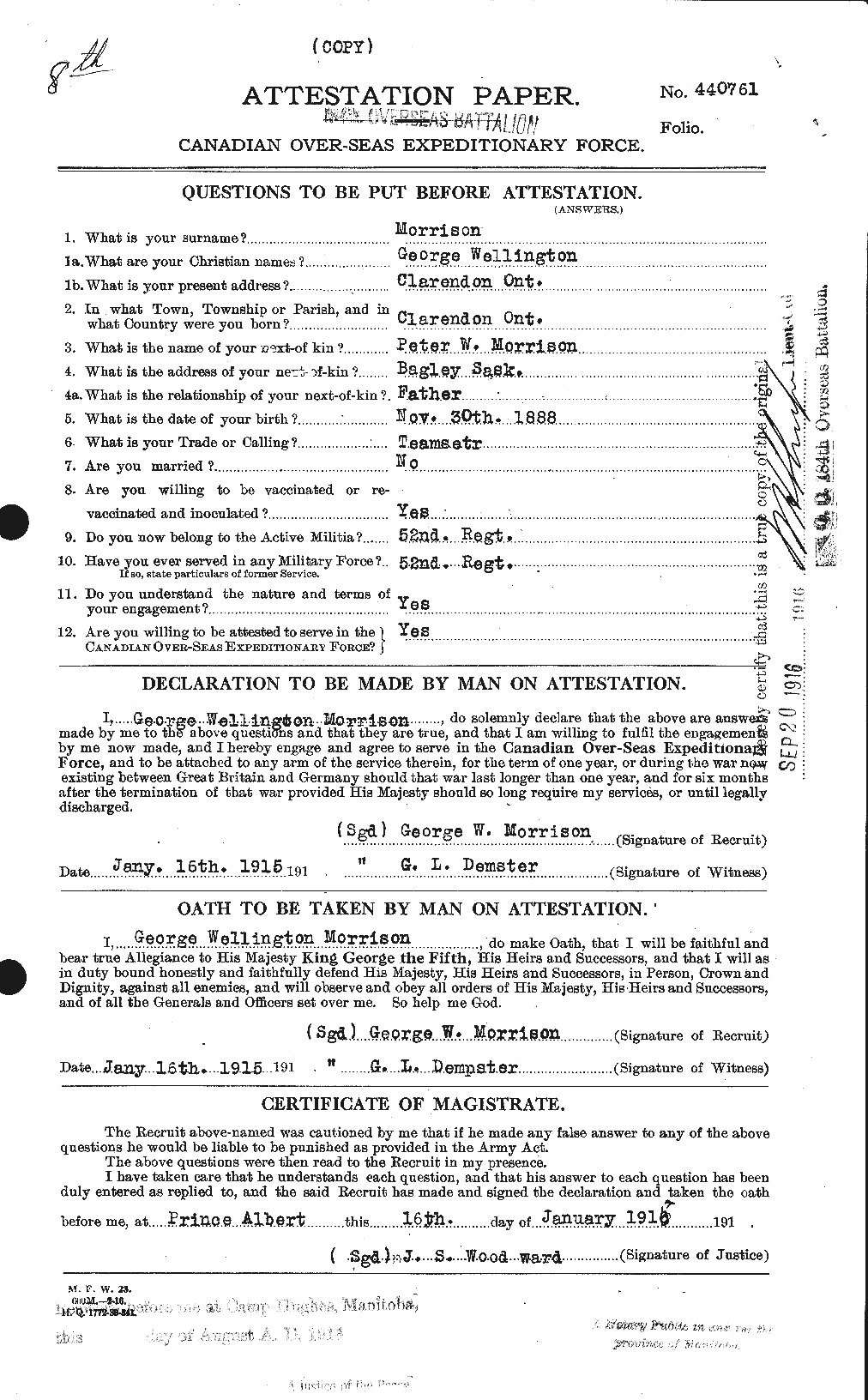 Personnel Records of the First World War - CEF 506822a