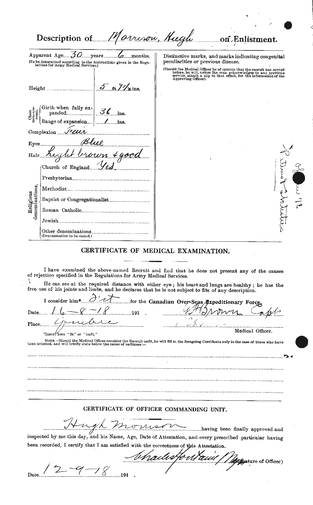 Dossiers du Personnel de la Première Guerre mondiale - CEC 506871b