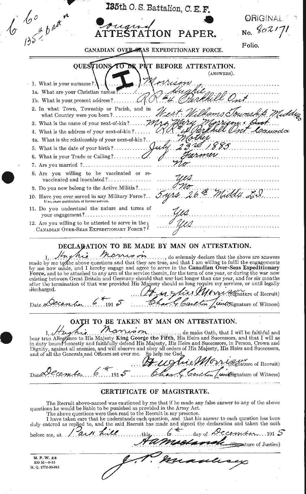 Personnel Records of the First World War - CEF 506878a