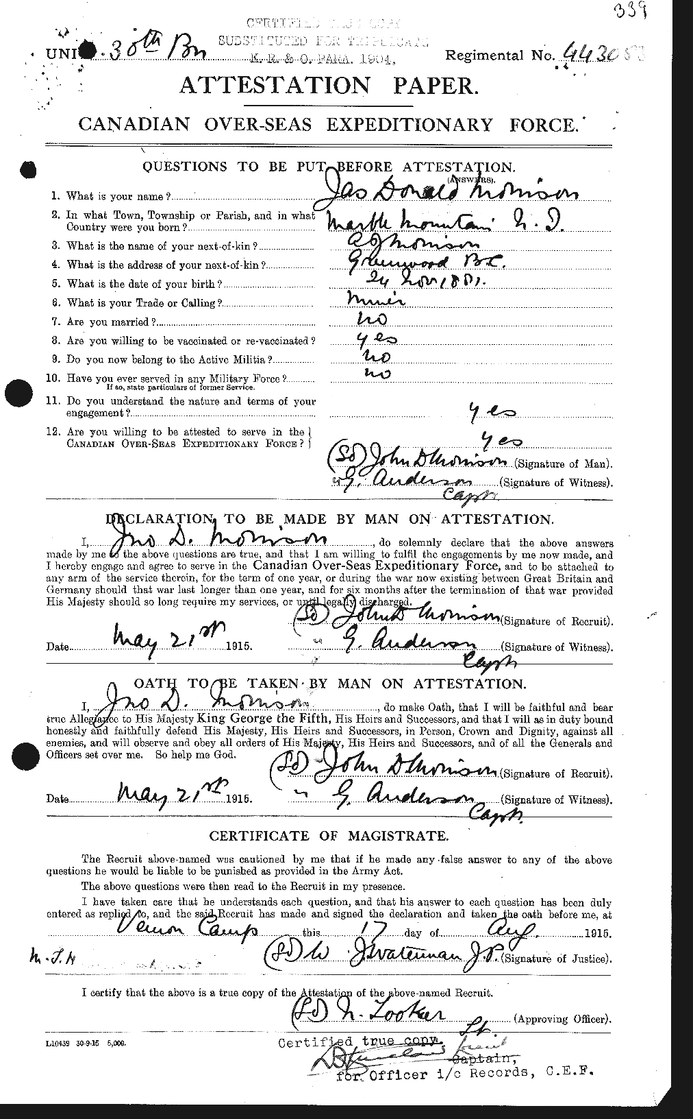 Personnel Records of the First World War - CEF 506928a