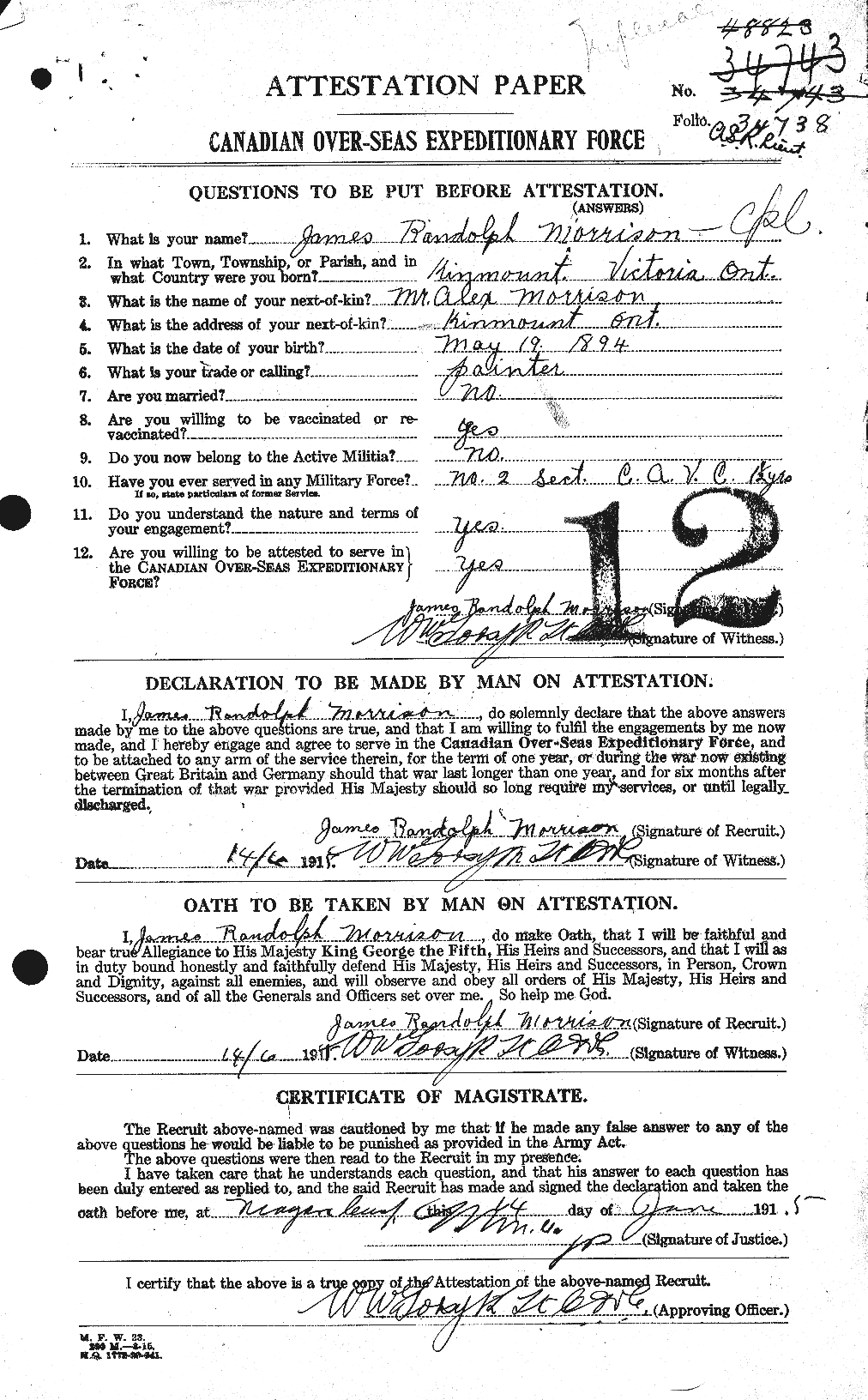 Personnel Records of the First World War - CEF 506947a