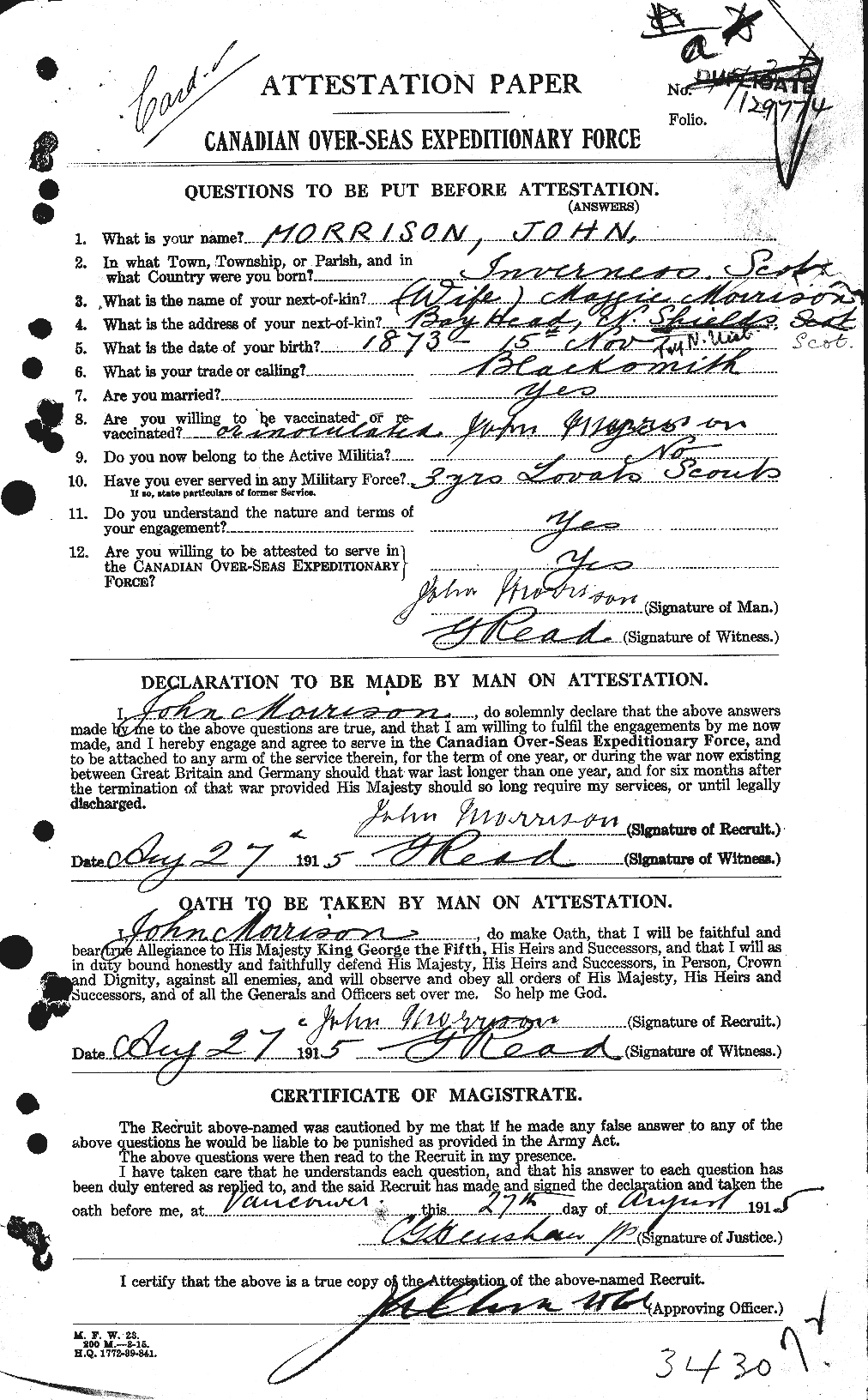 Personnel Records of the First World War - CEF 506962a