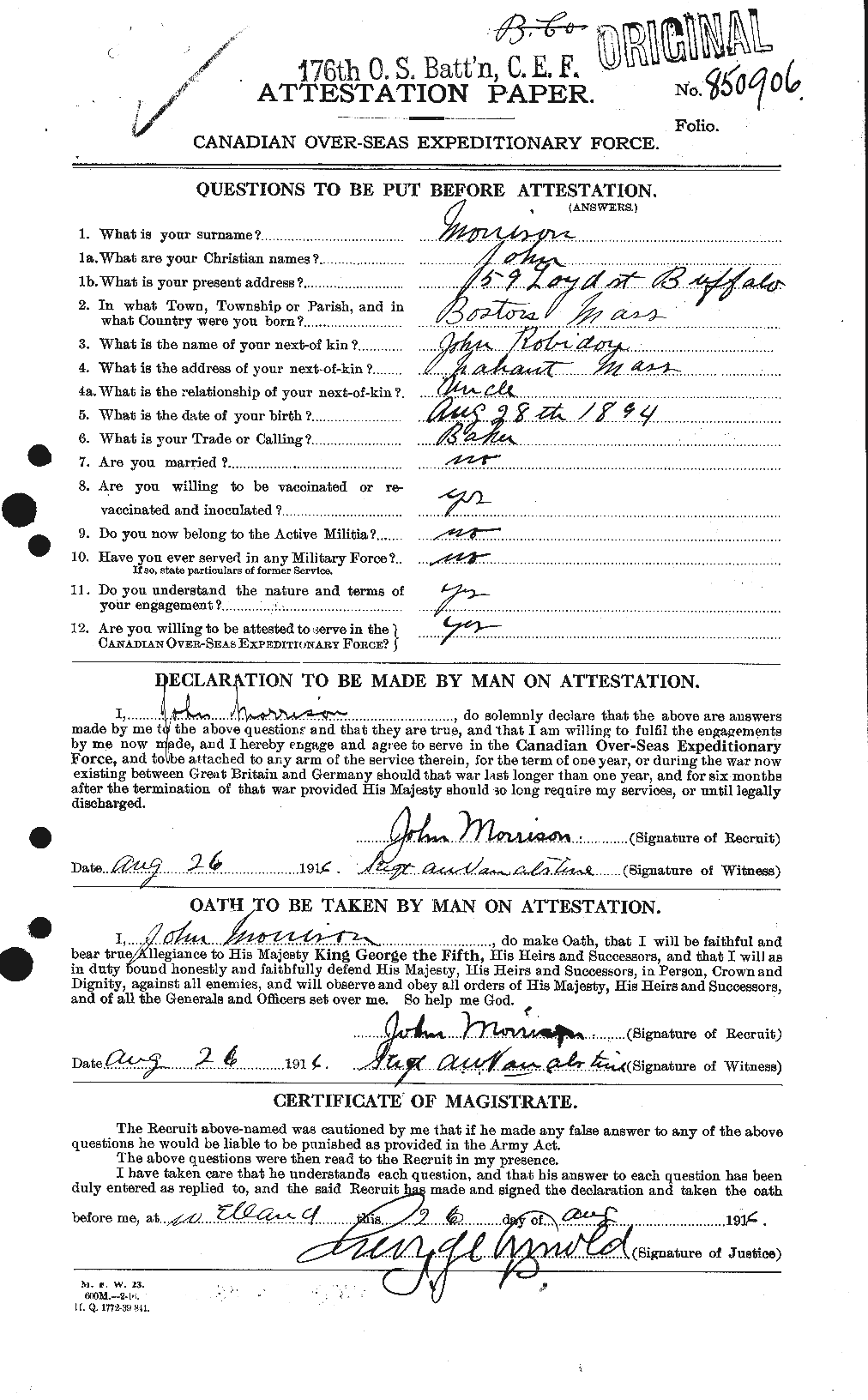 Personnel Records of the First World War - CEF 506965a